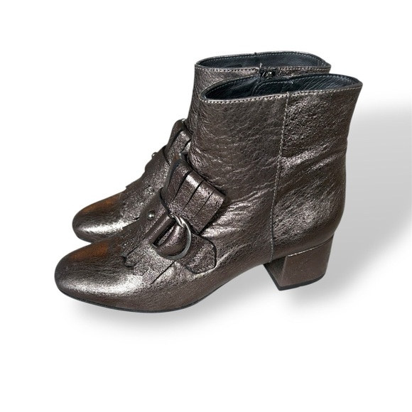 Kanna Metallic Ankle Booties Made in Spain - Picture 1 of 11